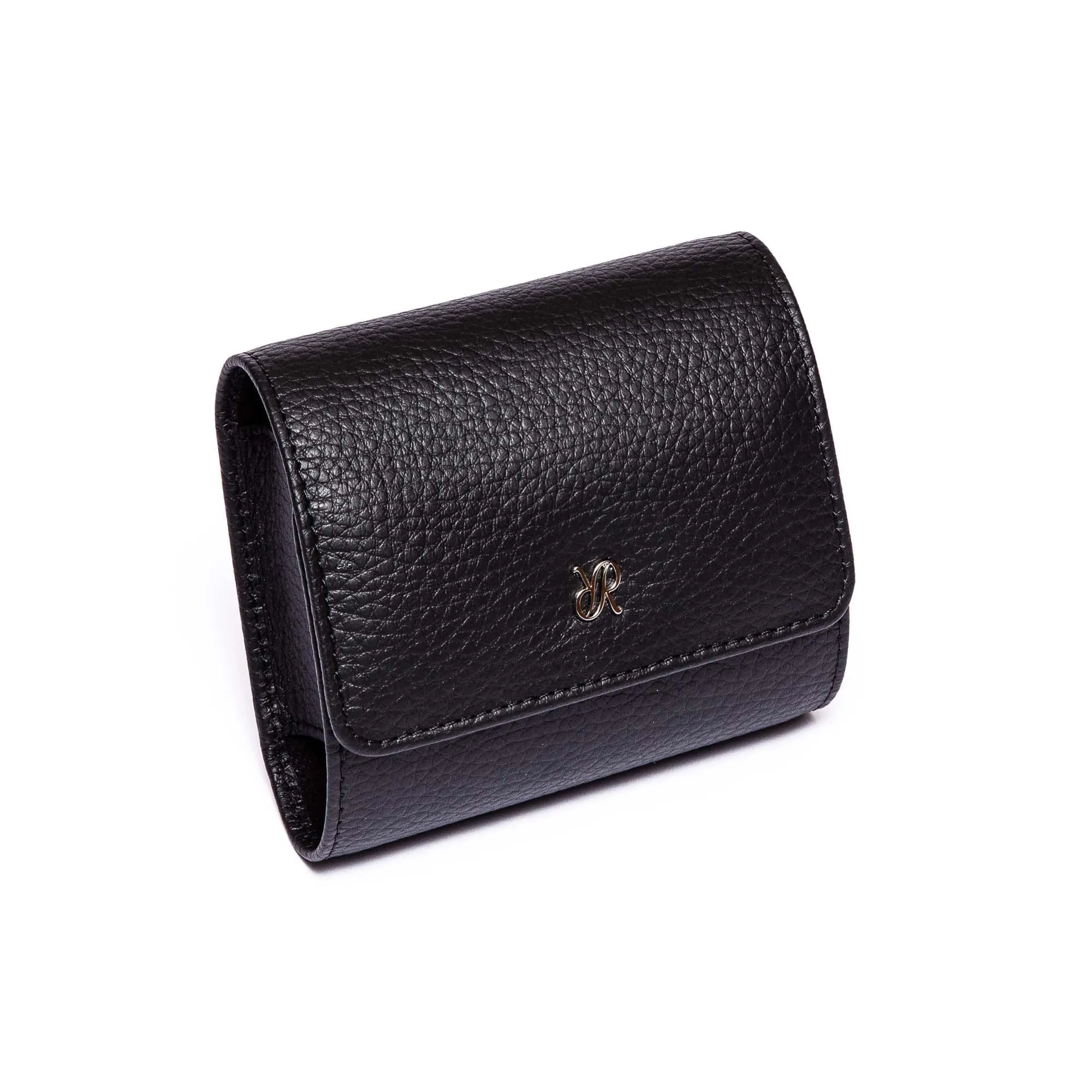 BERKELEY SINGLE WATCH ROLL crna kutija za čuvanje satova Rapport-Berkeley-Black-Leather-Single-Watch-Roll-D190